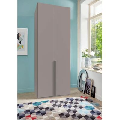 Wimex Mugano Kleiderschrank - Saharagrau, Schwarze Griffe, 90x58x236cm - Schrank Wimex Mugano Kleiderschrank - Saharagrau, Schwarze Griffe, 90x58x236cm - Schrank