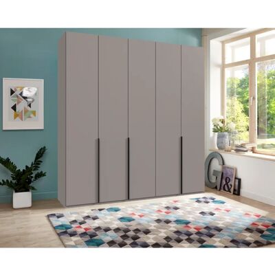Wimex Mugano Kleiderschrank - Saharagrau, 5 Regale, 3 Stangen, Drehtüren - Kleiderschrank Wimex Mugano Kleiderschrank - Saharagrau, 5 Regale, 3 Stangen, Drehtüren - Kleiderschrank