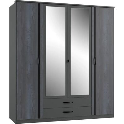 Wimex Duo Kleiderschrank - 180x58x198 cm, Grau, 4-türig Wimex Duo Kleiderschrank - 180x58x198 cm, Grau, 4-türig