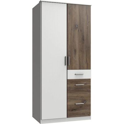 WIMEX Joker Kleiderschrank - 2 Türen, Weiß, Ohne Spiegel - 90x199x59cm WIMEX Joker Kleiderschrank - 2 Türen, Weiß, Ohne Spiegel - 90x199x59cm