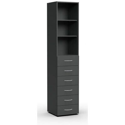 Wimex Multiraumkonzept Regal - Grau - 40cm x 185cm - Aufbewahrungssystem Wimex Multiraumkonzept Regal - Grau - 40cm x 185cm - Aufbewahrungssystem