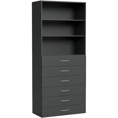 Wimex Multiraumkonzept Regal - 80cm - 185cm - Grau - Stauraum Wimex Multiraumkonzept Regal - 80cm - 185cm - Grau - Stauraum