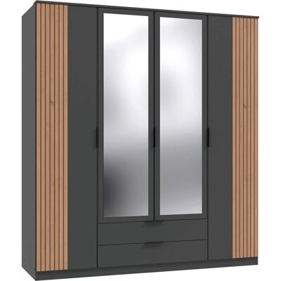 WIMEX Lübeck Drehtürenschrank - Graphit/Artisan Eiche - 180cm WIMEX Lübeck Drehtürenschrank - Graphit/Artisan Eiche - 180cm