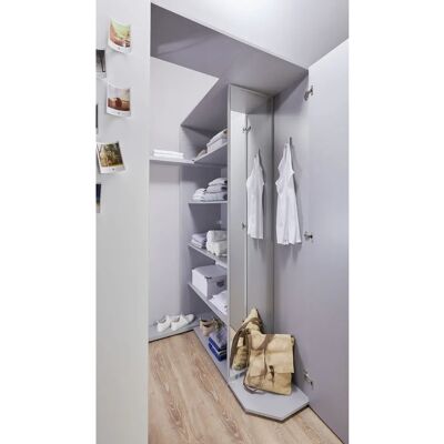 WIMEX Norderney Weiß Eckschrank - Kleiderschrank mit Spiegel WIMEX Norderney Weiß Eckschrank - Kleiderschrank mit Spiegel