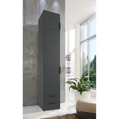 WIMEX Modena Grauer Kleiderschrank - 225cm H, 40cm B, 54cm T - Schubladen, Türschrank WIMEX Modena Grauer Kleiderschrank - 225cm H, 40cm B, 54cm T - Schubladen, Türschrank
