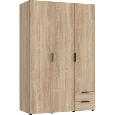 WIMEX Modena Kleiderschrank - 120x185cm - Braun (Eiche Sägera) - Drehtüren WIMEX Modena Kleiderschrank - 120x185cm - Braun (Eiche Sägera) - Drehtüren