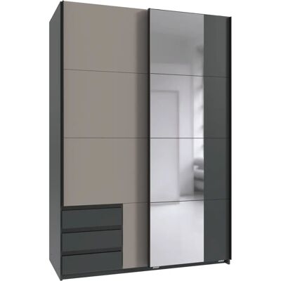 Wimex Emden Schwebetürenschrank - Modern, Sandgrau, 135cm Wimex Emden Schwebetürenschrank - Modern, Sandgrau, 135cm