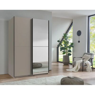 WIMEX Mugano Saharagrau Kleiderschrank - 2 Türen, Spiegel, 135x65x198cm WIMEX Mugano Saharagrau Kleiderschrank - 2 Türen, Spiegel, 135x65x198cm