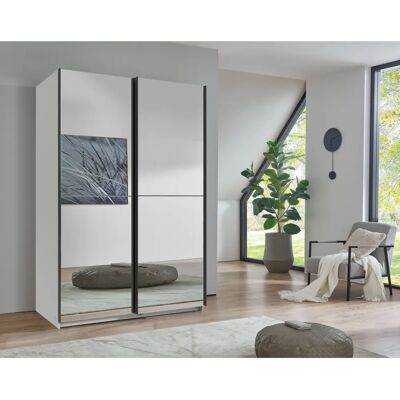 Wimex Mugano Kleiderschrank - Verstellbare Regale, Spiegel, Metallgriffe Wimex Mugano Kleiderschrank - Verstellbare Regale, Spiegel, Metallgriffe