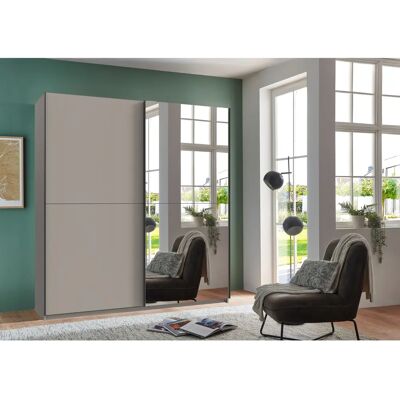 WIMEX Mugano Kleiderschrank - Saharagrau, 2 Türen, Spiegel, 180cm breit WIMEX Mugano Kleiderschrank - Saharagrau, 2 Türen, Spiegel, 180cm breit