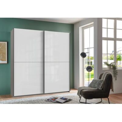 WIMEX Mugano Kleiderschrank - Saharagrau, Weiß, Schwarze Griffe - Schrank WIMEX Mugano Kleiderschrank - Saharagrau, Weiß, Schwarze Griffe - Schrank