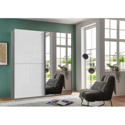 WIMEX Mugano1 - Schwebetürenschrank, Weiß & Saharagrau - Schrank WIMEX Mugano1 - Schwebetürenschrank, Weiß & Saharagrau - Schrank