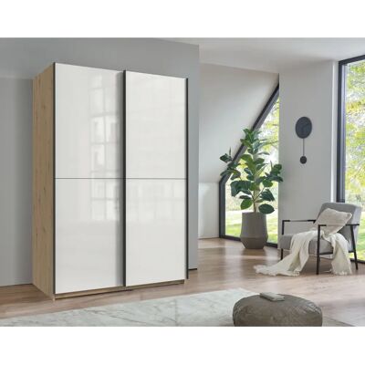 Wimex Mugano Kleiderschrank - Weiß, Artisan-Eiche Nachbildung, Schwarz - Kleiderschrank Wimex Mugano Kleiderschrank - Weiß, Artisan-Eiche Nachbildung, Schwarz - Kleiderschrank