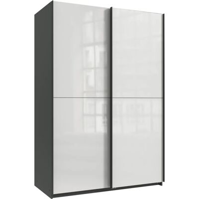 WIMEX Mugano Kleiderschrank - Hochglanz Weiß, Grau, Schwarz - Schrank WIMEX Mugano Kleiderschrank - Hochglanz Weiß, Grau, Schwarz - Schrank