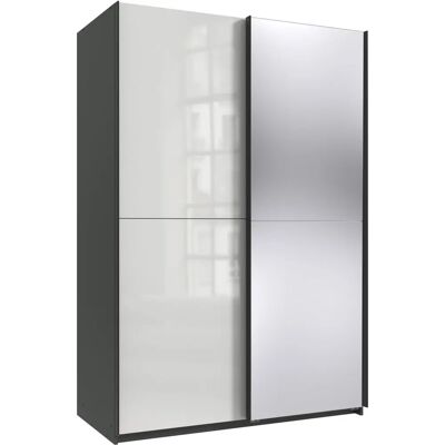 WIMEX Mugano Kleiderschrank - Weiß, Grafit, 135x198cm - Kleiderschrank WIMEX Mugano Kleiderschrank - Weiß, Grafit, 135x198cm - Kleiderschrank