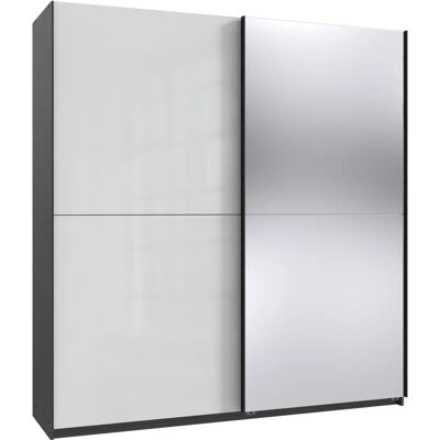 WIMEX Mugano Kleiderschrank - Hochglanz Weiß, Graphit, Schwarz - Schrank WIMEX Mugano Kleiderschrank - Hochglanz Weiß, Graphit, Schwarz - Schrank