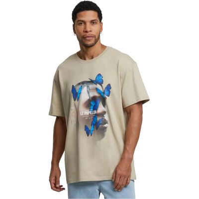T-shirt Oversize Le Papillon di Mister Tee - Casual, Cotone, Marrone T-shirt Oversize Le Papillon di Mister Tee - Casual, Cotone, Marrone