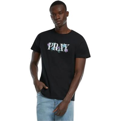 T-shirt Mister Tee Flower Pray Noir - Unisexe T-shirt Mister Tee Flower Pray Noir - Unisexe