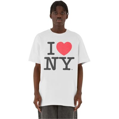 Merchcode Maglietta Oversize Bianca 'I Love NY' per Uomo Merchcode Maglietta Oversize Bianca 'I Love NY' per Uomo