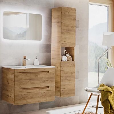 LUTON-56-CRAFT - Badmöbel Set Wotan Eiche Nb. - 130x200x46 cm LUTON-56-CRAFT - Badmöbel Set Wotan Eiche Nb. - 130x200x46 cm