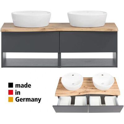 KAHLA - KAHLA-03 - Graphit - Wotan Eiche Nb - Waschtisch KAHLA - KAHLA-03 - Graphit - Wotan Eiche Nb - Waschtisch