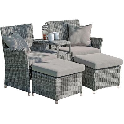 GARDA - GARDA-120 - grau-braun - with cushions - Garden furniture set GARDA - GARDA-120 - grau-braun - with cushions - Garden furniture set