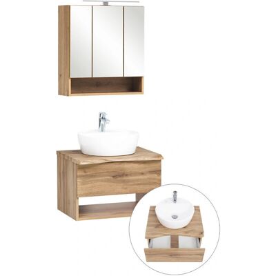 KAHLA - KAHLA-03 - Wotan Eiche Nb - Baumkantenoptik - Waschtisch-Set KAHLA - KAHLA-03 - Wotan Eiche Nb - Baumkantenoptik - Waschtisch-Set