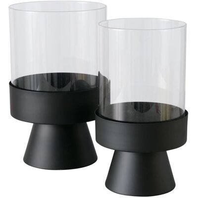 Boltze Pallas Windlicht-Set - Schwarz - Moderne Raumdekoration Boltze Pallas Windlicht-Set - Schwarz - Moderne Raumdekoration