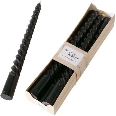 Boltze Twisto Kerzen-Set - Schwarz, 6 Stk., 20cm Boltze Twisto Kerzen-Set - Schwarz, 6 Stk., 20cm