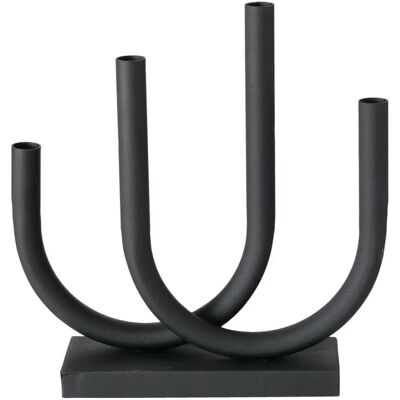 Support de bougie en métal noir Boltze - 34x33cm - Design moderne Support de bougie en métal noir Boltze - 34x33cm - Design moderne