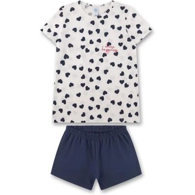 Pyjama Enfant Sanetta à Manches Courtes - Bleu/Beige Pyjama Enfant Sanetta à Manches Courtes - Bleu/Beige