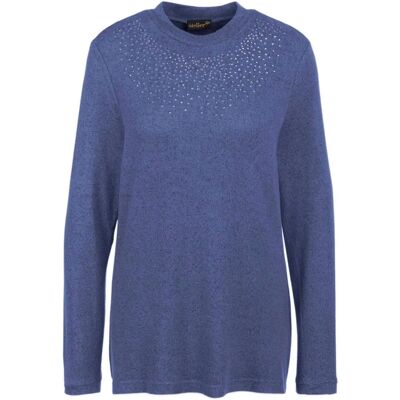 Goldner - Pehmoinen neulospaita strassikivin - blue - Gr.46 - Sweater Goldner - Pehmoinen neulospaita strassikivin - blue - Gr.46 - Sweater