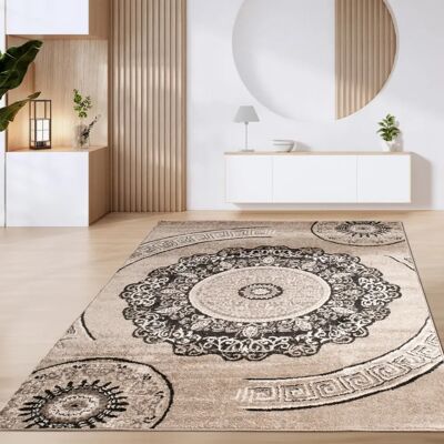 Paco Home Beigebraune Geometrische Kurzflor-Teppich - Teppich Paco Home Beigebraune Geometrische Kurzflor-Teppich - Teppich