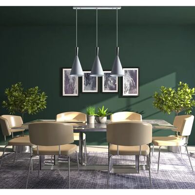 Paco Home Weiß/Aluminium Pendelleuchte - Verstellbar 1,5m - Modernes Design Paco Home Weiß/Aluminium Pendelleuchte - Verstellbar 1,5m - Modernes Design