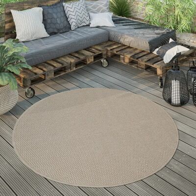 Alfombra Exterior Redonda Paco Home - Beige - Ø 200 cm Alfombra Exterior Redonda Paco Home - Beige - Ø 200 cm