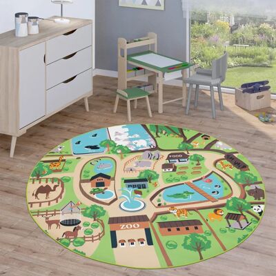Alfombra Redonda Infantil Beige - 160cm - Juego y Aprendizaje Alfombra Redonda Infantil Beige - 160cm - Juego y Aprendizaje