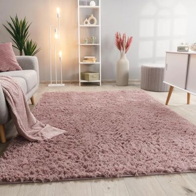 Paco Home - Rosa-Viejo Langflor Kunstpelz-Teppich - Teppich Paco Home - Rosa-Viejo Langflor Kunstpelz-Teppich - Teppich