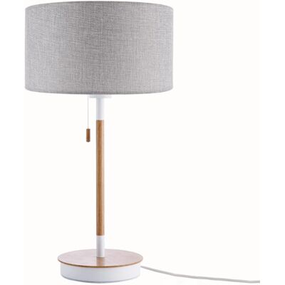 PACO HOME Lámpara Escandinava de Mesa - 49cm - Gris - Acabado en Madera - Luz de Mesa PACO HOME Lámpara Escandinava de Mesa - 49cm - Gris - Acabado en Madera - Luz de Mesa
