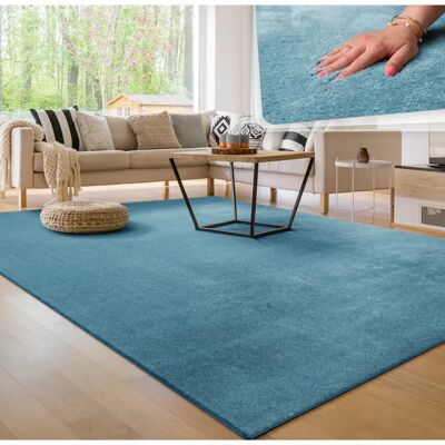 Alfombra Turquesa Paco Home 200x280 cm - Pilo Corto Lavable Alfombra Turquesa Paco Home 200x280 cm - Pilo Corto Lavable