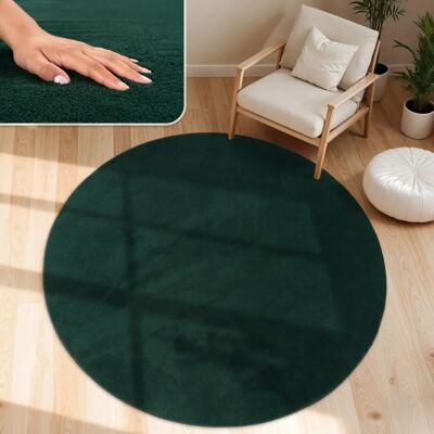 Paco Home - Waschbarer Kurzflor-Teppich - Grün - 160cm Paco Home - Waschbarer Kurzflor-Teppich - Grün - 160cm