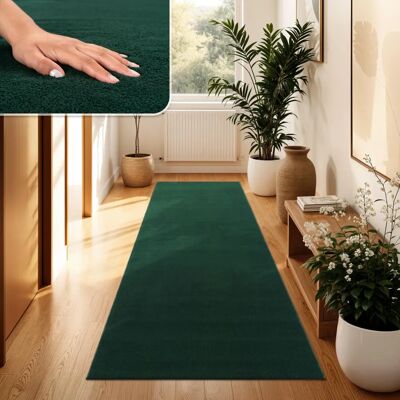 Paco Home 80x150 cm Grün Teppich - Unifarben Waschbar Weich Kurzes Flor Paco Home 80x150 cm Grün Teppich - Unifarben Waschbar Weich Kurzes Flor