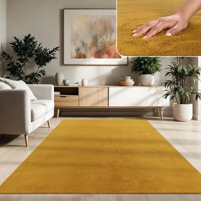 Paco Home - Alfombra Amarilla 160x220cm - Sala de estar Paco Home - Alfombra Amarilla 160x220cm - Sala de estar