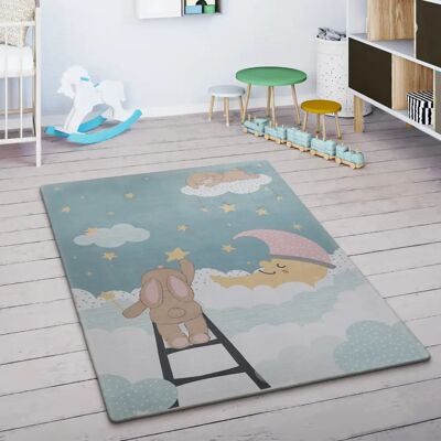 Paco Home - Tappeto per camera bambini con animali e arcobaleno - 155x230cm Paco Home - Tappeto per camera bambini con animali e arcobaleno - 155x230cm