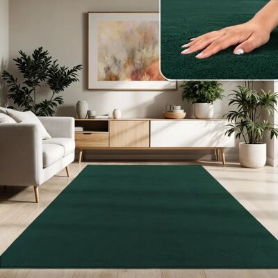 Paco Home Grüne Kurzflor waschbare Teppich - Wohnzimmerteppich Paco Home Grüne Kurzflor waschbare Teppich - Wohnzimmerteppich