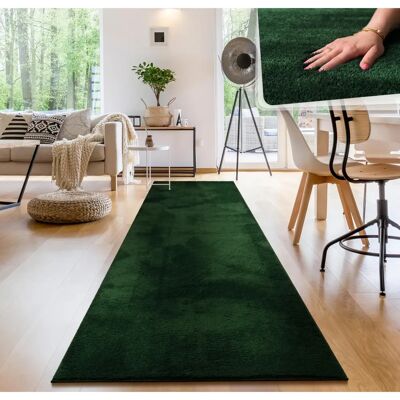 Alfombra Verde Paco Home - Lavable 80x300 cm - Piel Corto Alfombra Verde Paco Home - Lavable 80x300 cm - Piel Corto