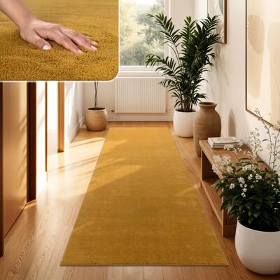 Paco Home Gelbe Kurzflor-Teppich - Wohnzimmerteppich Paco Home Gelbe Kurzflor-Teppich - Wohnzimmerteppich