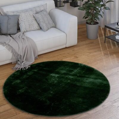 Paco Home - Modelo ø 200 cm - Alfombra redonda corta pelo verde Paco Home - Modelo ø 200 cm - Alfombra redonda corta pelo verde
