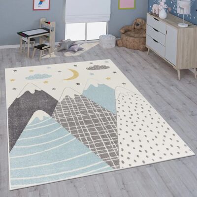 Paco Home - Alfombra infantil redonda - Azul - 200cm Paco Home - Alfombra infantil redonda - Azul - 200cm