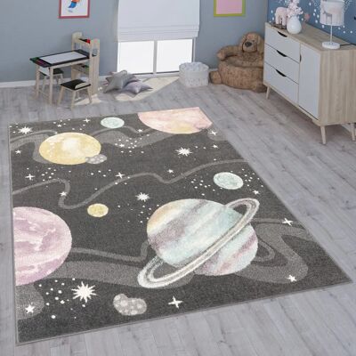 Alfombra Infantil Redonda Antracita - Colores Pastel Suaves Alfombra Infantil Redonda Antracita - Colores Pastel Suaves