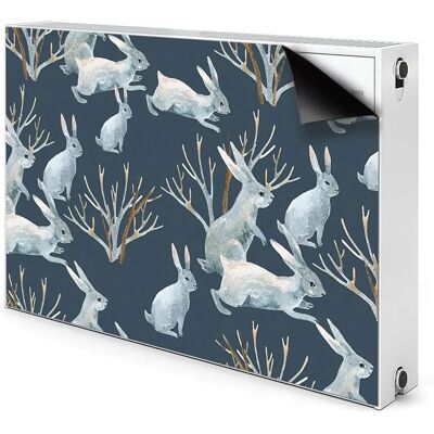 Bluedecor - Białe Króliki - 90x60 - Magnetic radiator mat Bluedecor - Białe Króliki - 90x60 - Magnetic radiator mat